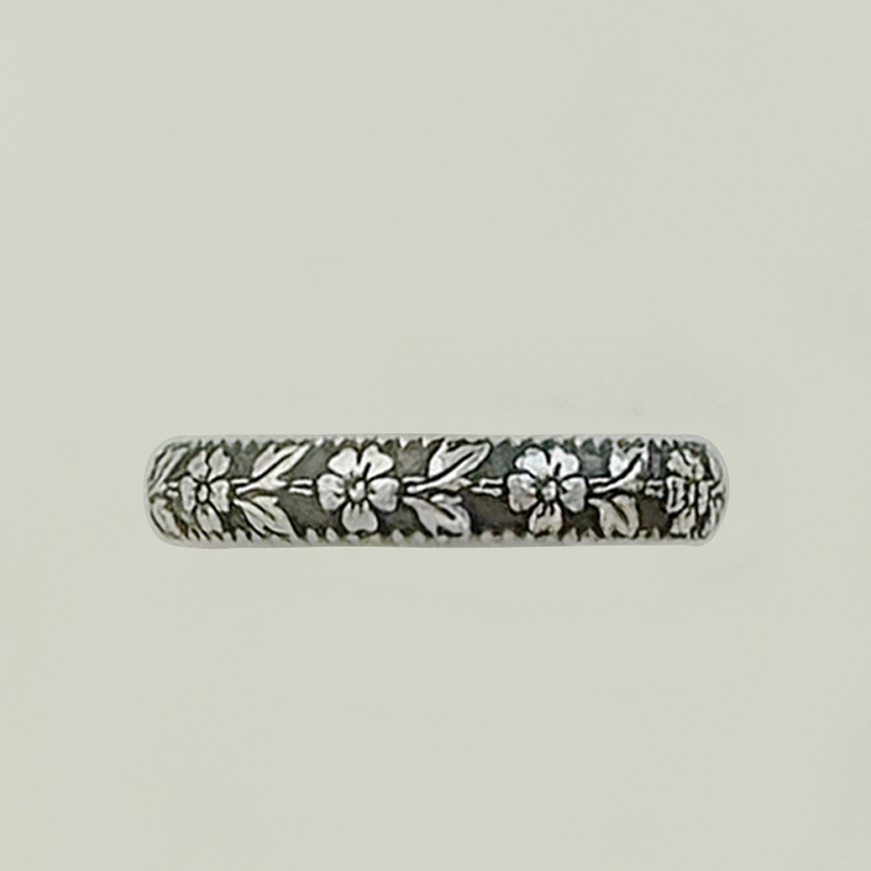 ANCIEFLORA. Floral Ring - Silver