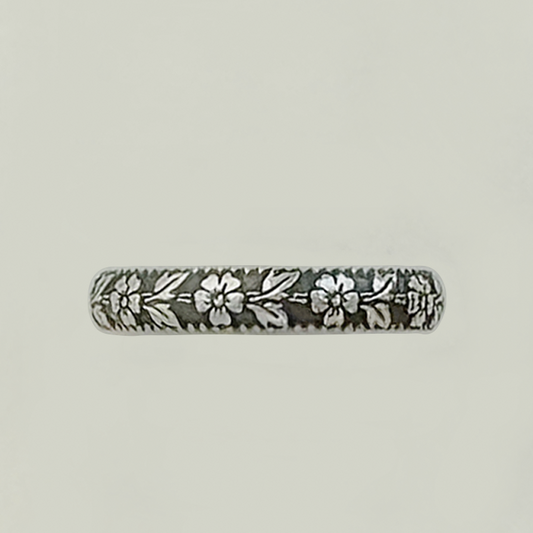 ANCIEFLORA. Floral Ring - Silver