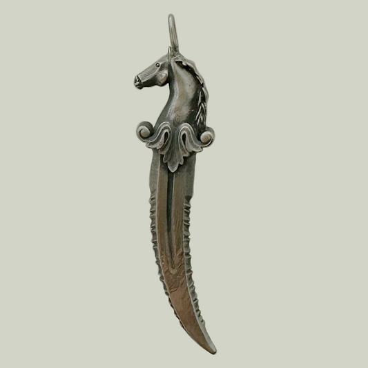 ENIGSTALLION. Mystic Steed Dagger Pendant - Silver