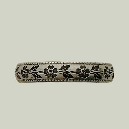 ANCIEFLORAD. MEDIEVAL Floral Ring - Silver